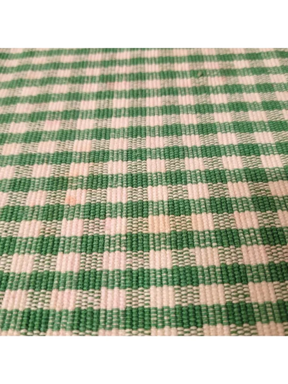 Green & White Gingham Placemats Set 4 Woven Cotton Blend Farmhouse Country